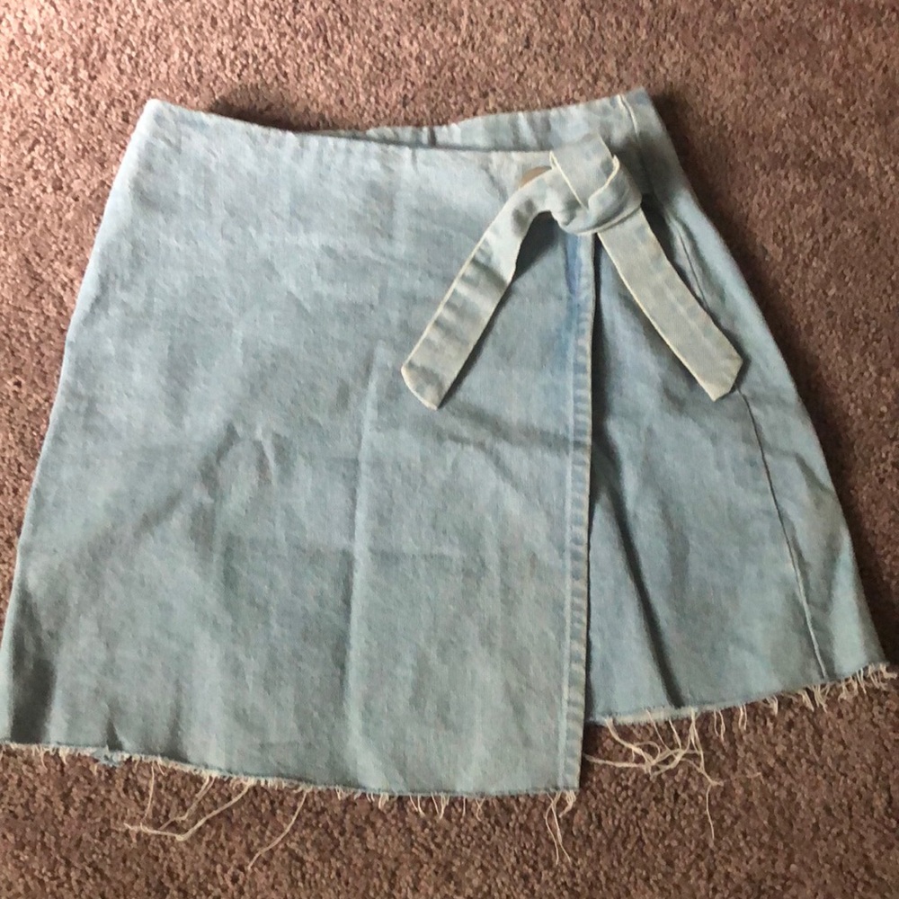 Denim rap around skirt